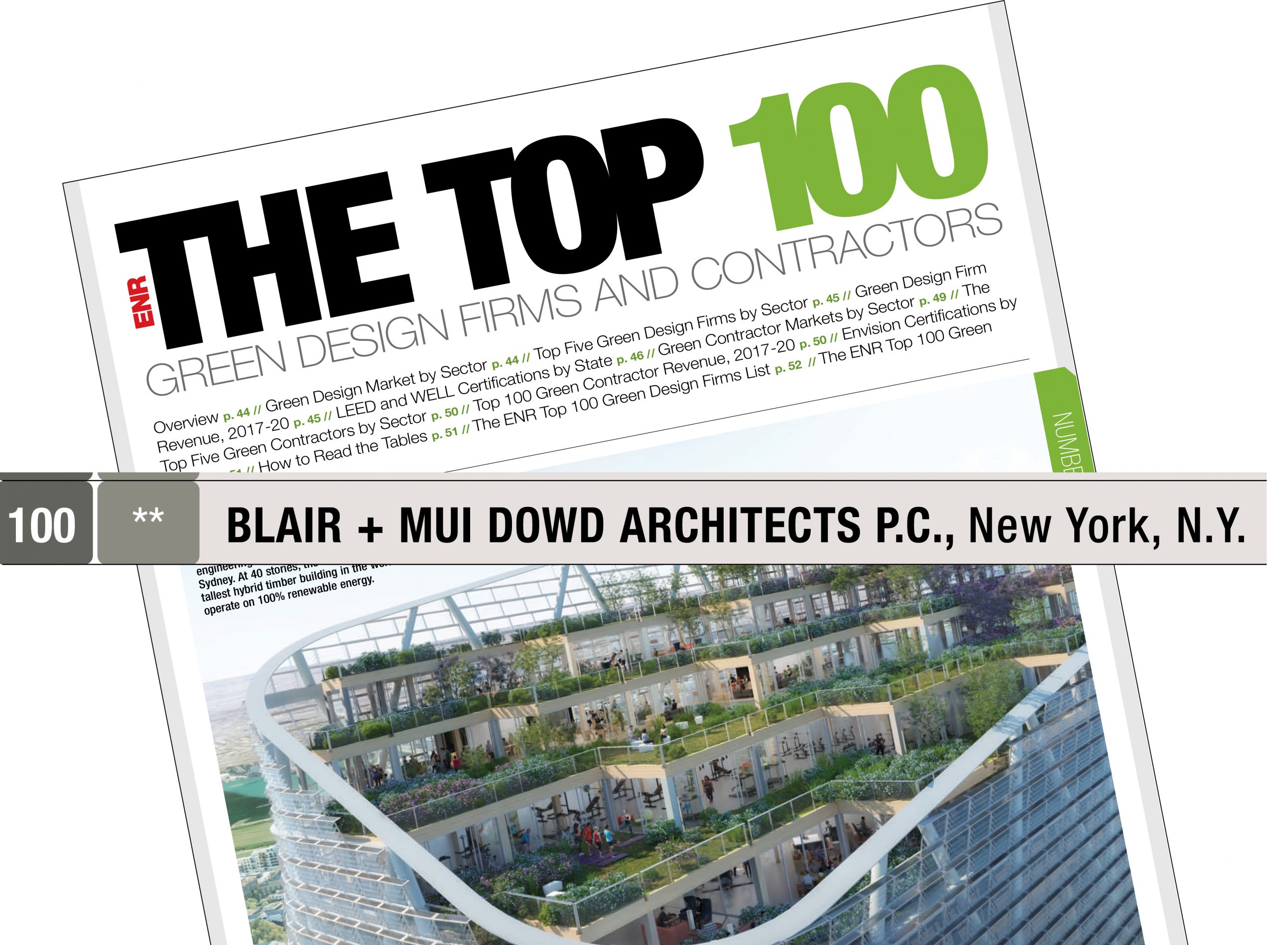 Blair + Mui Dowd Architects ranks #100 on ENR’s Top 100 Green Design Firms 2021