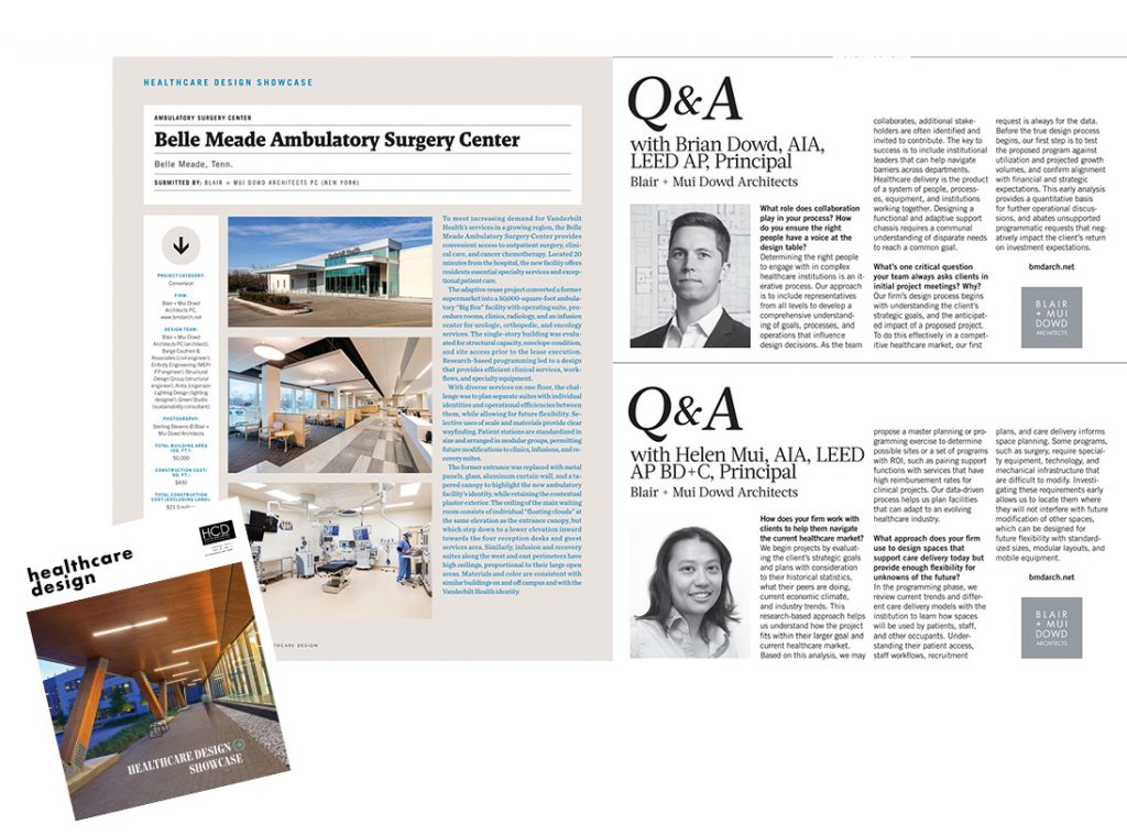 Q&A with Principals Helen Mui and Brian Dowd in Healthcare Design Magazine