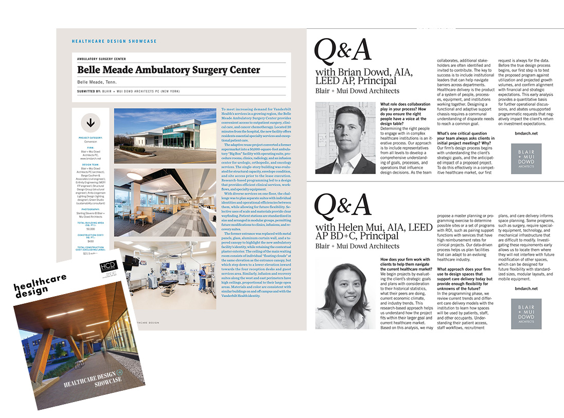 Q&A with Principals Helen Mui and Brian Dowd in Healthcare Design Magazine