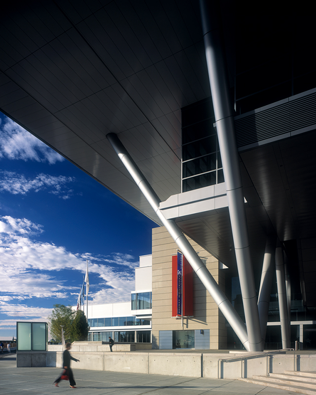 Close up of canopy support at the Boston Convention & Exhibition Center, the BCEC