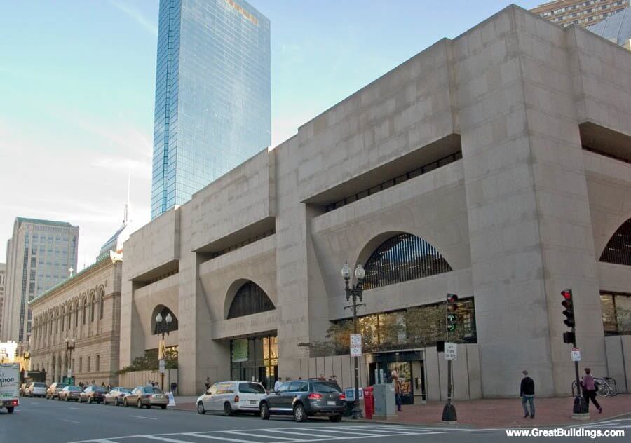Boston Public Library Johnson Wing and 200 Clarendon Street, Boston from Boylston Street
