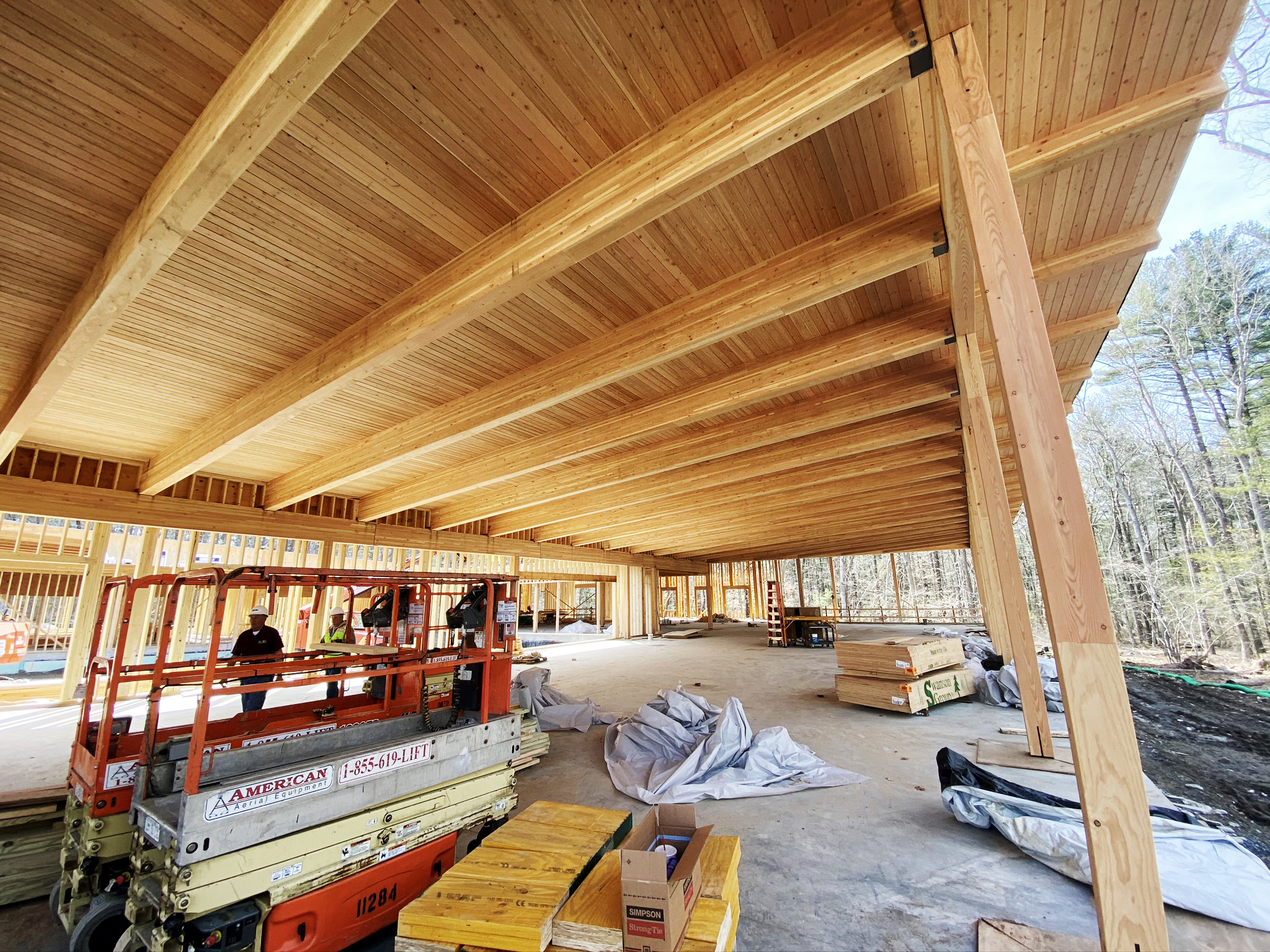 Construction of the main reading room at the Norwell Public Library