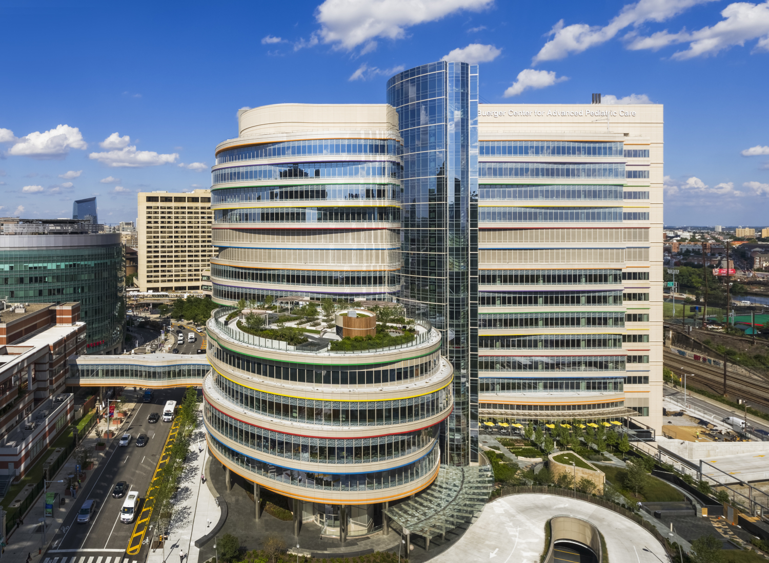 Exterior view of the Buerger Center for Advanced Pediatric Care at the Children's Hospital of Philadelphia